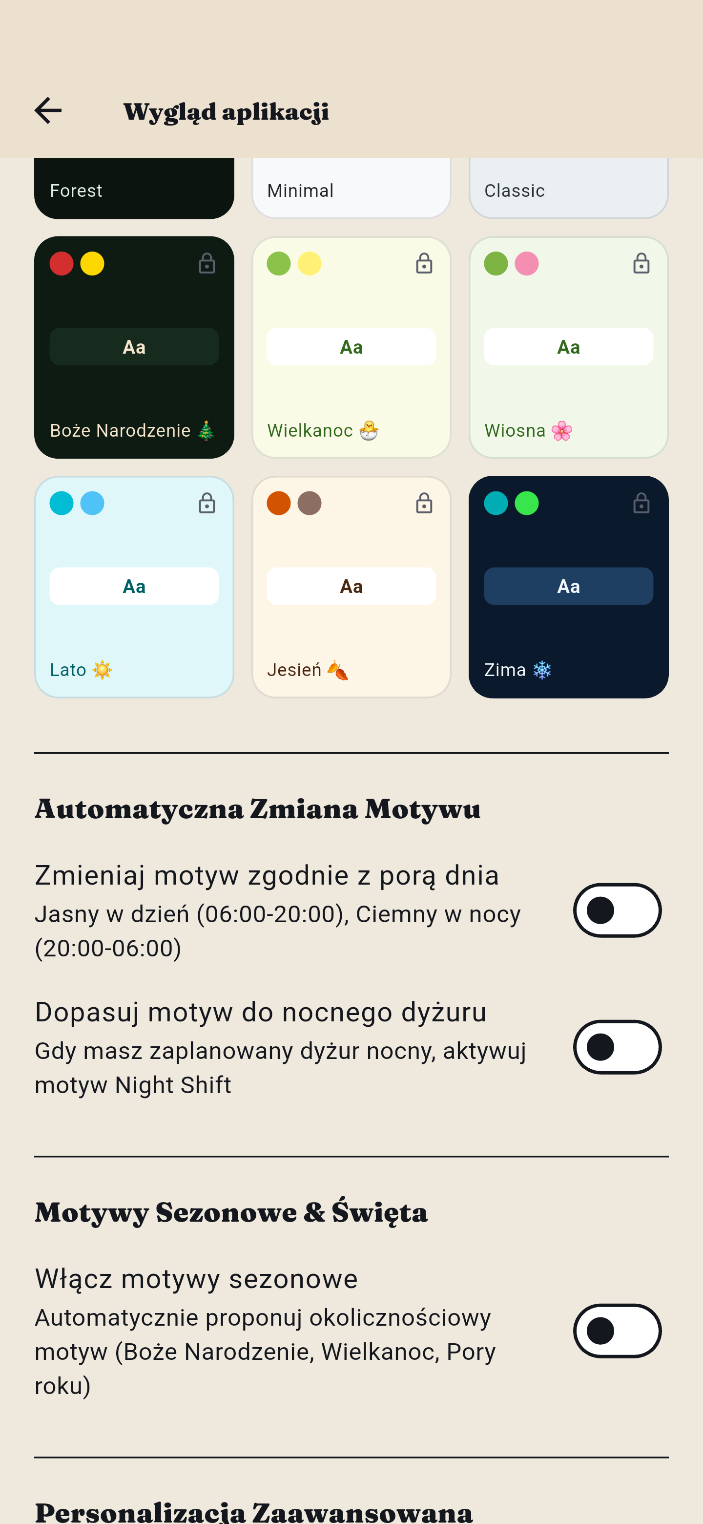 Motywy sezonowe i personalizacja