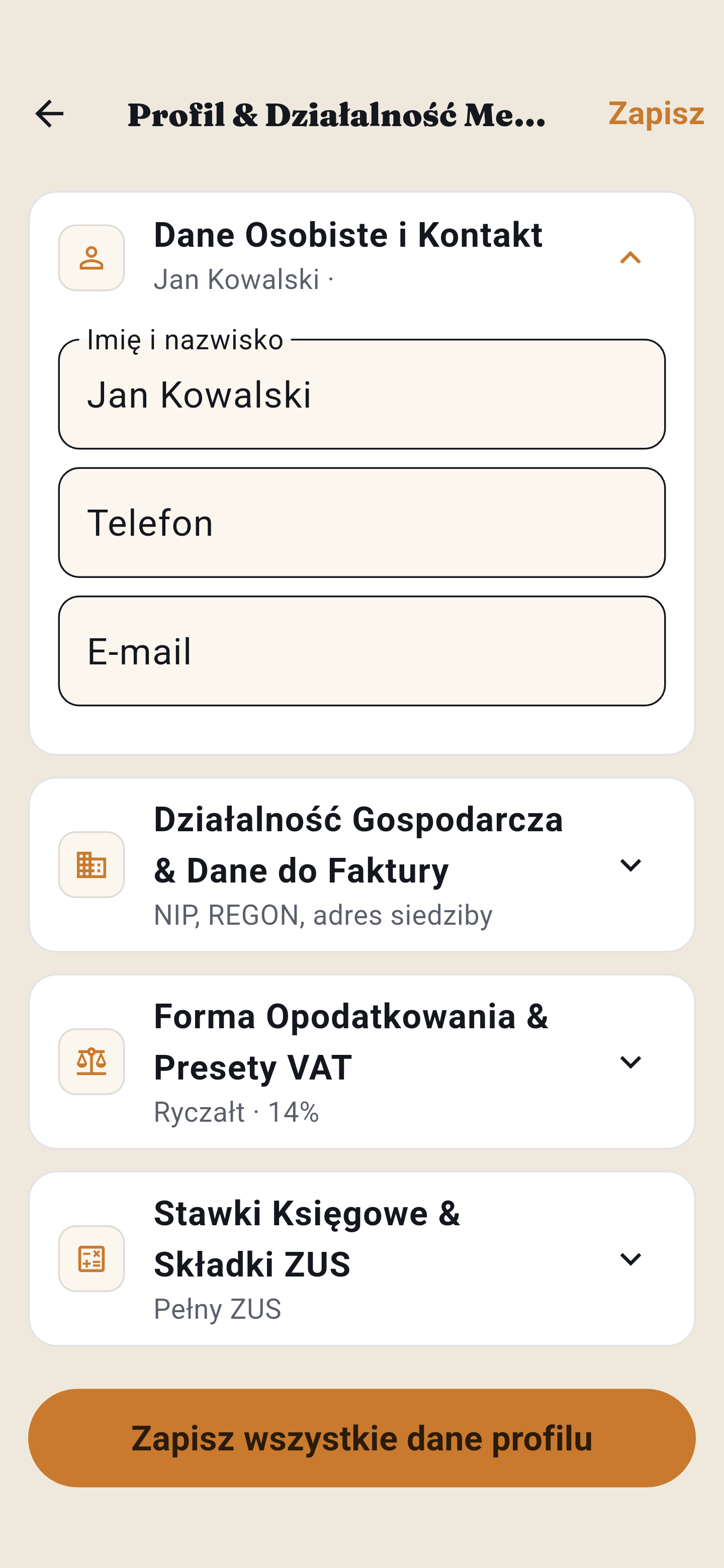 Ekran Profil